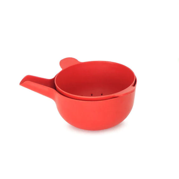 Small Mixing Bowl and Colander Set - Tomato
