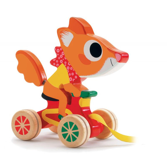 Scouic Fox Pull-Along Wooden Toy