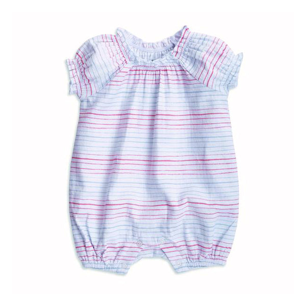 Gathered Romper - Tiny Stripe