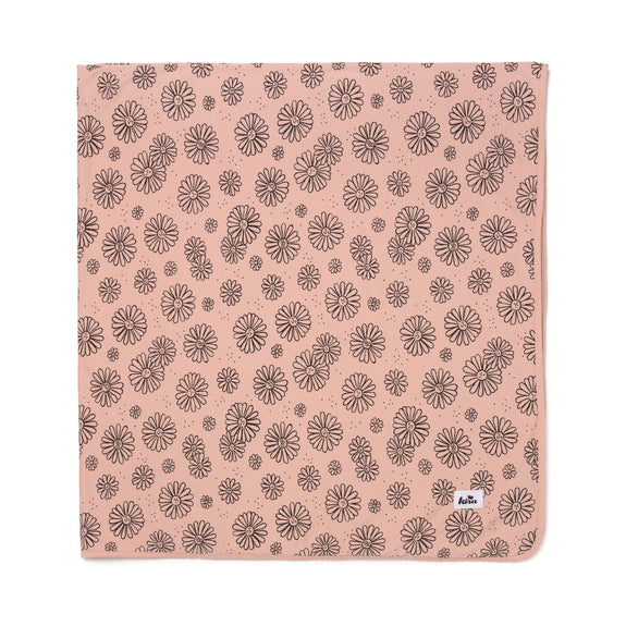 Swaddle Blanket - Daises Print - Blush