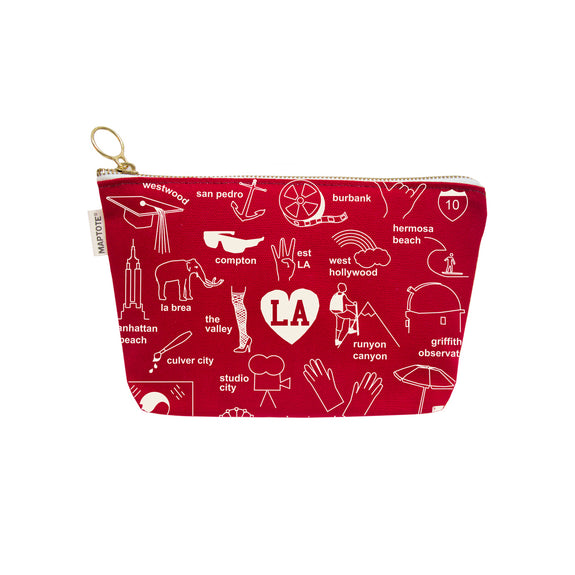 Los Angeles Zipped Pouch Red