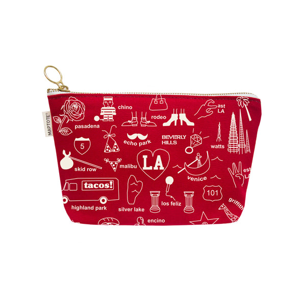 Los Angeles Zipped Pouch Red