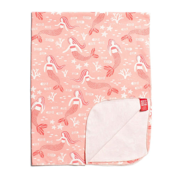 Lightweight Jersey Baby Blanket Mermaids Pink