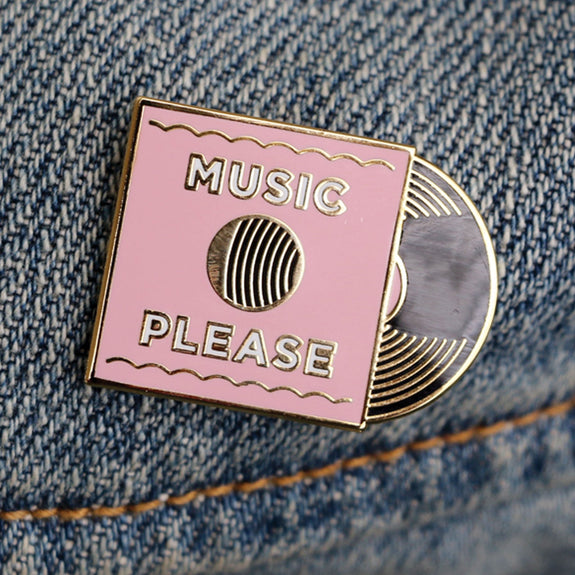 Paper Parasol Pink Music Pin