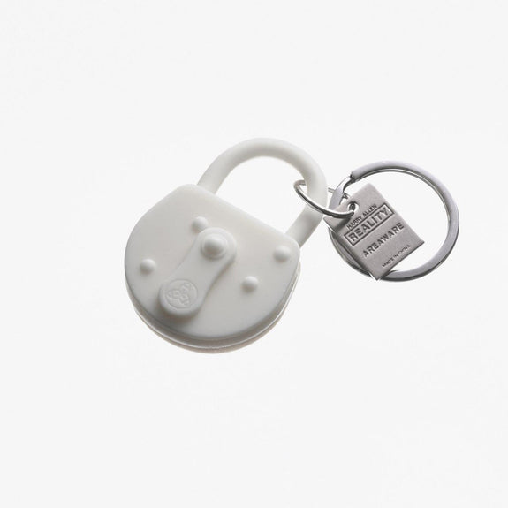 White Reality Lock Keychain