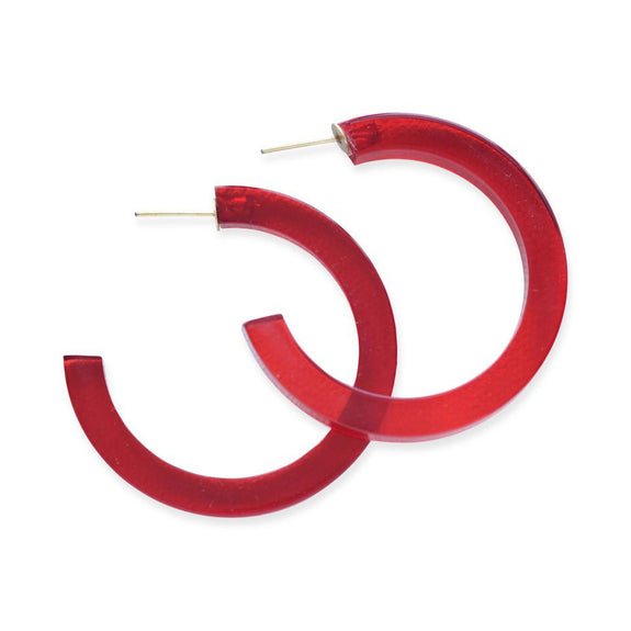 Lucite Hoop Small Red