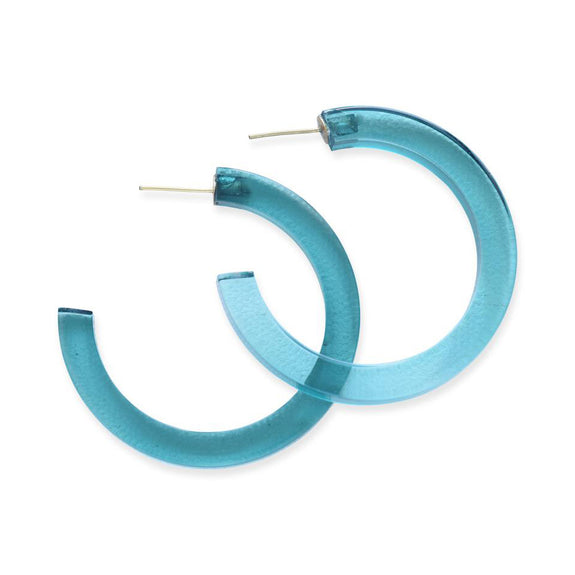 Lucite Hoop Small Turquoise