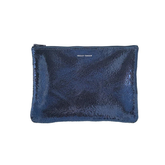 Flat Zip Pouch, Medium (Foil Marine Distress)