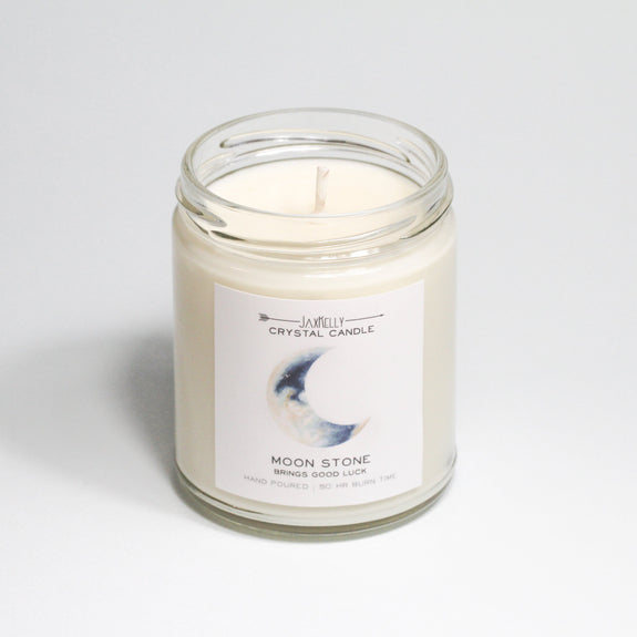 Moonstone Crystal Candle  Brings - Good Luck