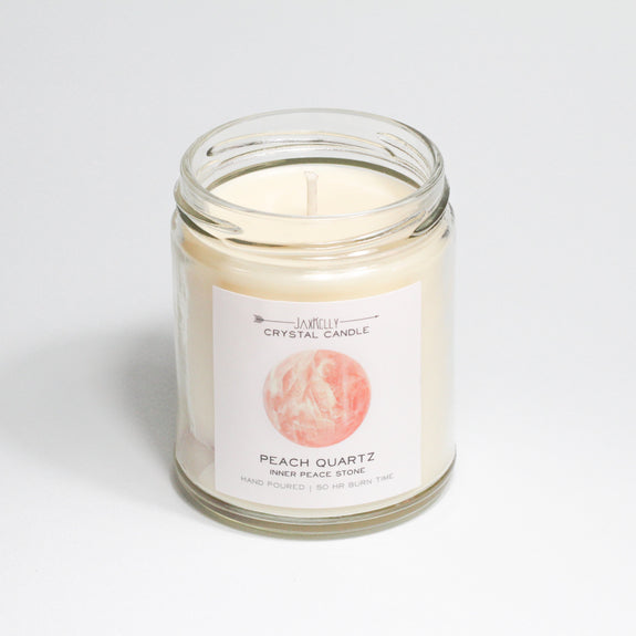 Peach Quartz Crystal Candle - Inner Peace