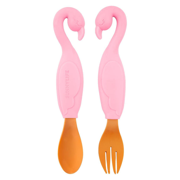 Spoon & Fork Set Flamingo