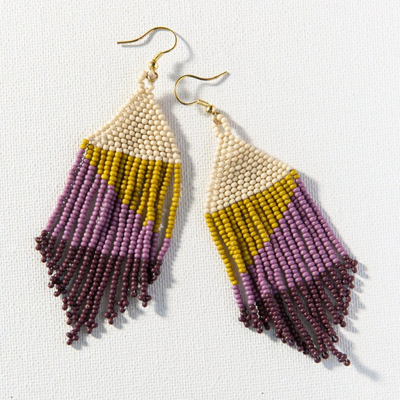 Lilac Ombre With Citron Fringe Earring