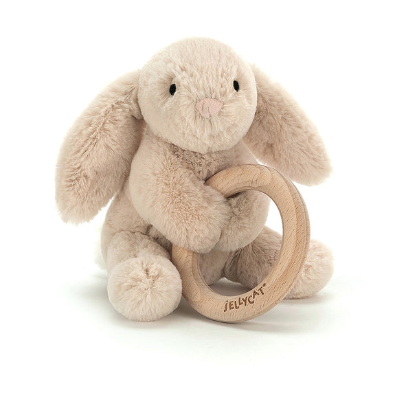 Shooshu Bunny Wooden Ring Rattle