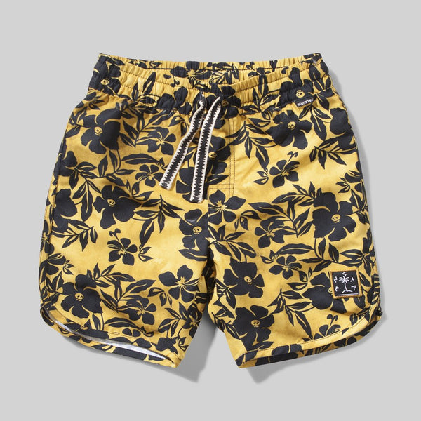 Skull Biscuis Board Shorts - Mustard