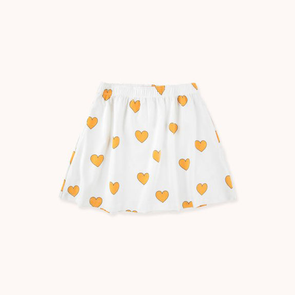 Hearts Skirt - Off-White/Yellow