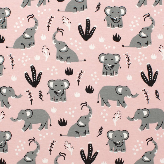 Kerchief Bib - Elephants Pink