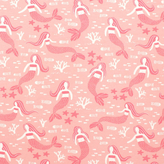 Lightweight Jersey Baby Blanket Mermaids Pink