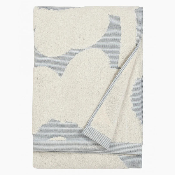 Unikko Jacquard bath towel (off-white, blue)