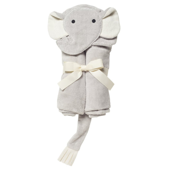 Grey Elepant Hooded Baby Bath Wrap