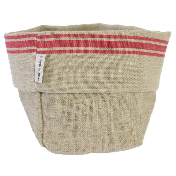 Thieffry Red Monogramme Linen Bread Bag