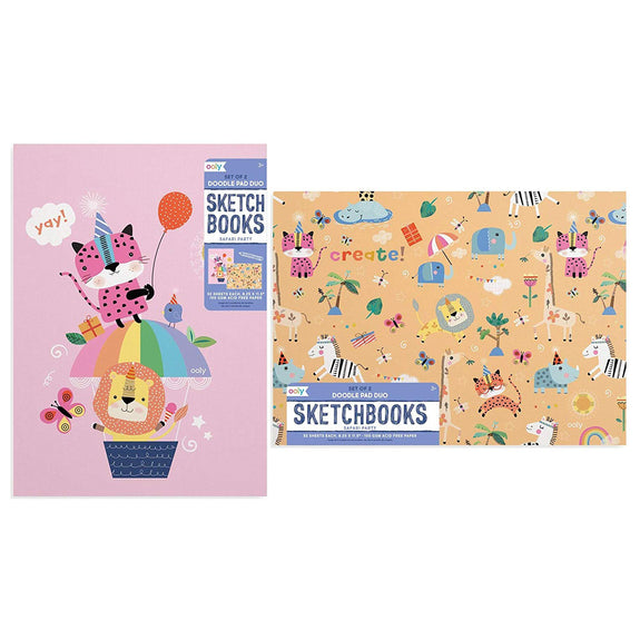 Safari Party Doodle Pad Duo Sketchbooks - Set Of 2