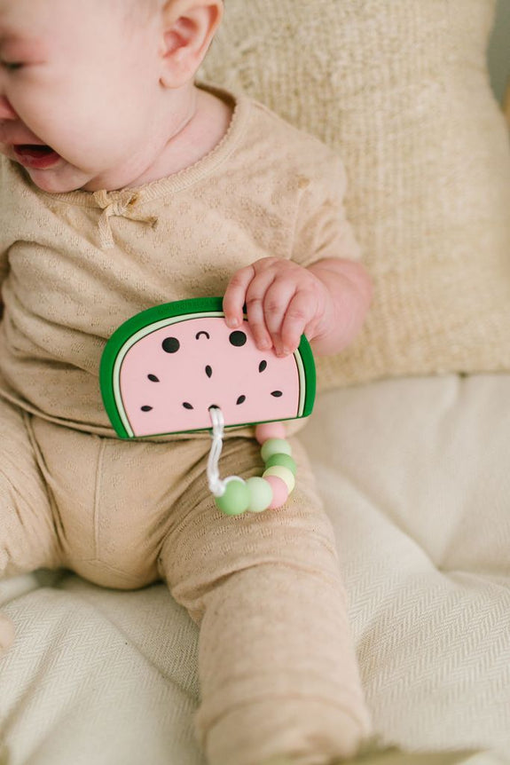 Silicone Teether Holder Set - Watermelon