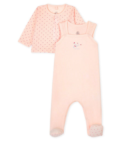 Footed Overall & Jacket - Pink/Dots