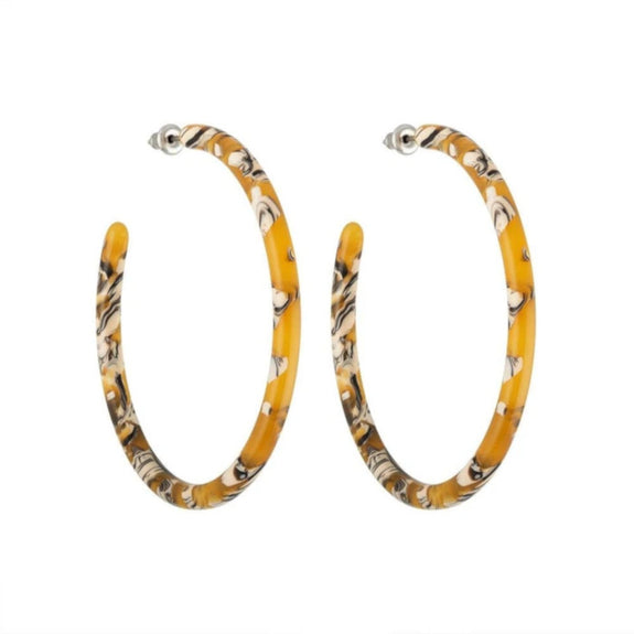 Large Hoops in Calico