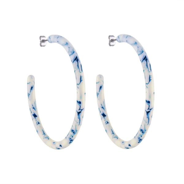 Large Hoops in Toile