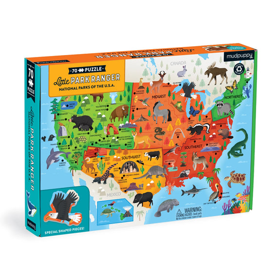 Little Park Ranger National Parks Map of the U.S.A. Geography Puzzle