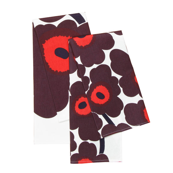 Unikko Tea Towels Set of 2 - Plum/Red
