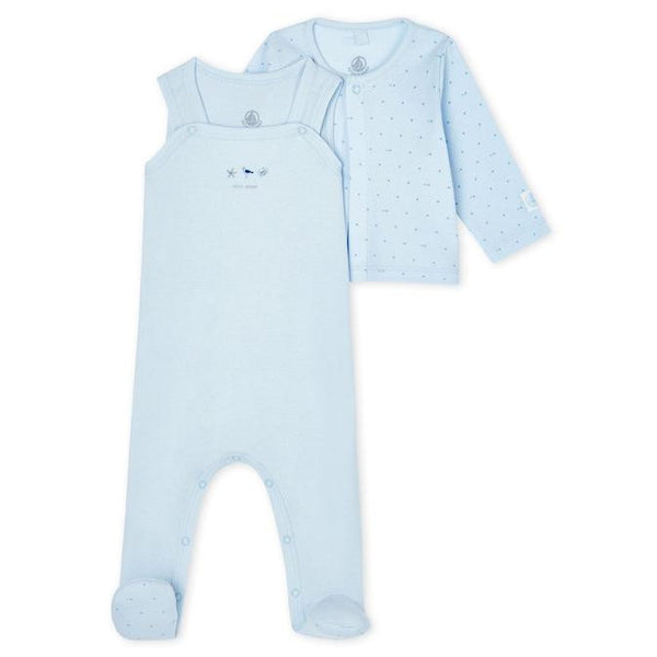 Footed Overall & Jacket - Light Blue