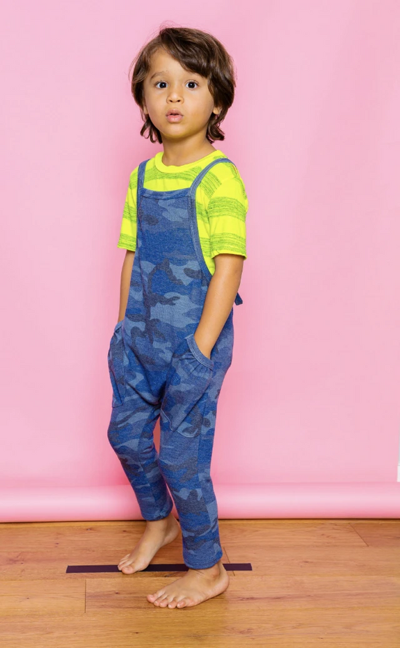 Peyton Camo One Piece Overalls - Blue