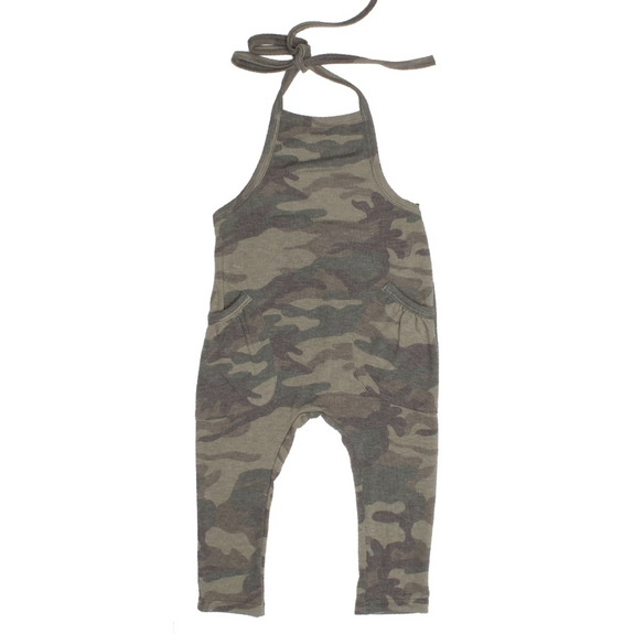 Peyton Camo One Piece Overalls - Olive