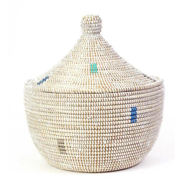 Warming Basket - White/Sliver/Blue