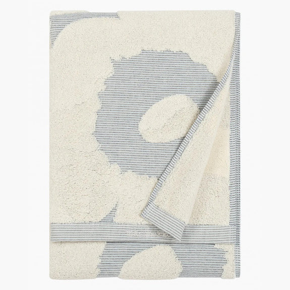 Unikko Jacquard hand towel (off-white, blue)
