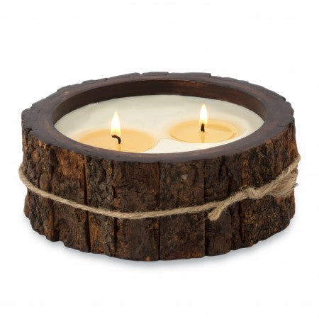 Tree Bark Candle Pot - Medium - Campfire