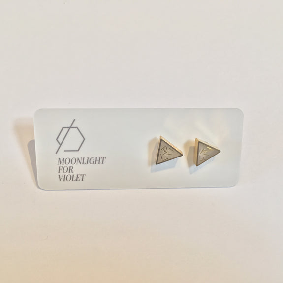 Brass & Clay Triangle Studs - Various